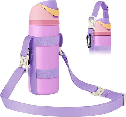 EasyAcc Water Bottle Holder Strap Sling, for Owala FreeSip 24 32 40 oz, Hydro Flask, Cirkul, Yeti, Stanley Flip, Universal Water Bottles, with Carabiner, for Walking Curise Travel (Bottle Excluded)