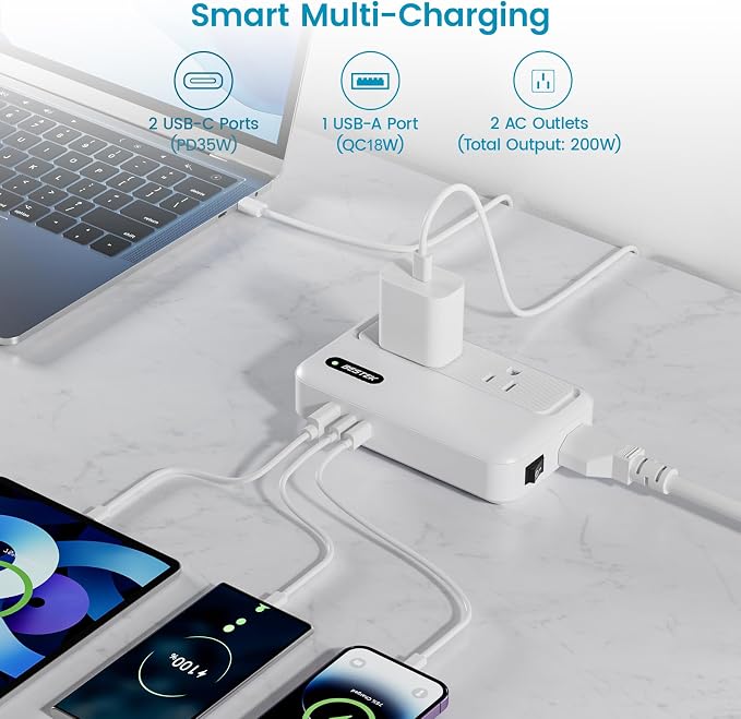 BESTEK 220V to 110V Converter with USB-C 35W, US to Europe Power Converter | with AU/EU/UK/India/South Africa Plug Adapter