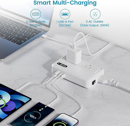 BESTEK 220V to 110V Converter with USB-C 35W, US to Europe Power Converter | with AU/EU/UK/India/South Africa Plug Adapter
