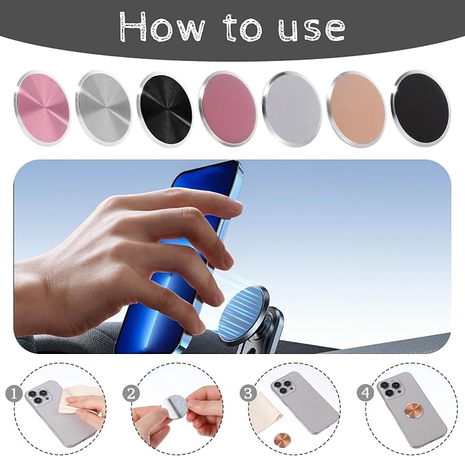 Phone Plate, 8 Pack Round Magnetic Plate 1.26 Inch (3.2cm) Universal Metal Disc for Magnetic Car Mount, Strong Adhesive Replacement Patch