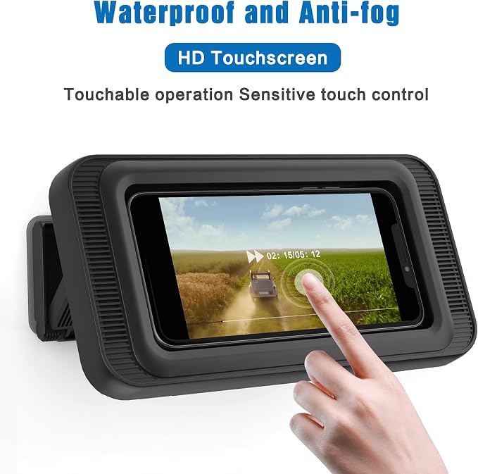 Waterproof Shower Phone Holder with 480° Rotation | Enhanced Sound Quality | Adjustable Arm Stand | Fits up to 7" Screens(Black)