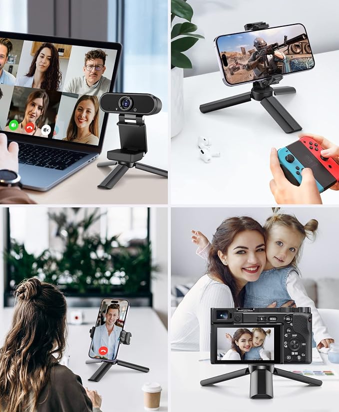 Anozer Mini Tripod with Universal Phone Holder & Cold Shoe, Lightweight Phone Stand & Camera Tripod, Compatible with iPhone 14 Pro Max/14 Pro, GoPro, Webcam, Mini Projector