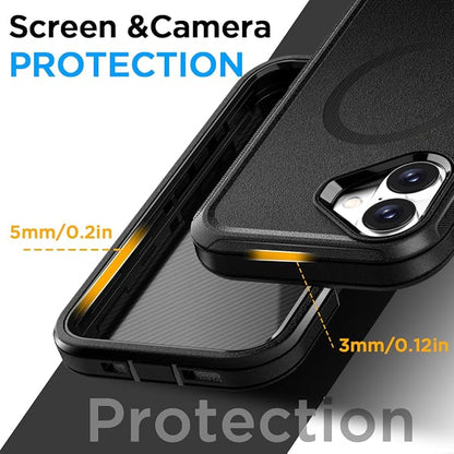 AICase for iPhone 17 Case+Belt-Clip Holster 6.3",Heavy Duty Drop Protection Full Body Rugged Shockproof/Drop Proof/DustProof Military Grade Tough Durable Cover for iPhone 17 2025_BG023