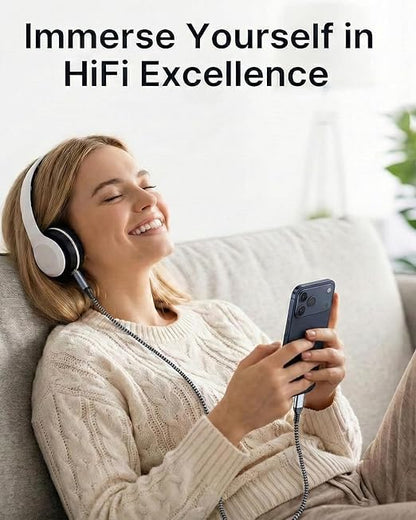 Aux to USB C, 10ft Aux Cord to USB C Compatible with iPhone 15/16/17, Galaxy S225/S24/23, iPad Pro, Pixel - Type C to 3.5mm Cord for Car, Headphones, Speakers