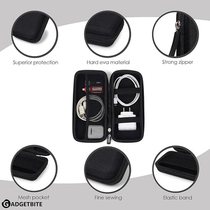 Portable Electronic Accessories Organizer - Travel-Friendly Pouch For Vlogging Camera, Usb Cables, Power Banks, Adapters, Hard Disks, And More (Black)