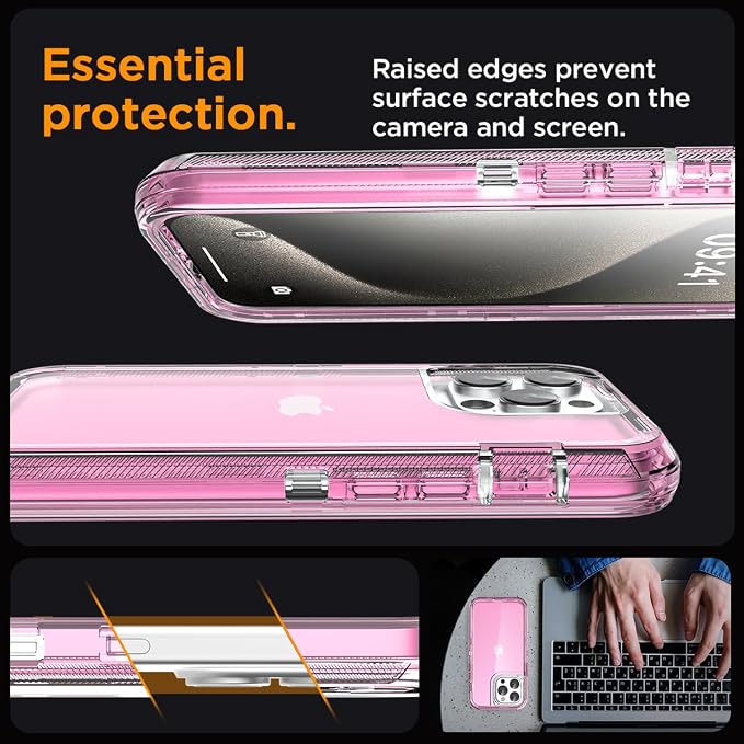 AICase for iPhone 15 Pro Case Clear 3 in 1 Heavy Duty Drop Protection Full Body Rugged Shockproof/Dust Proof 3-Layer Military Protective Tough Durable Cover for iPhone 15 Pro 6.1"_2