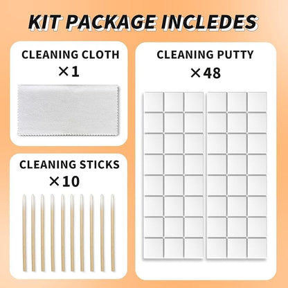 Cleaning Putty, Phone Cleaning Kit, Remove Ear Wax&Dirt&Gunk from Device's Small Crevices, for AirPod Cleaner Kit for Airpods Charging Case/Headphones/Phone/Electronics（White）