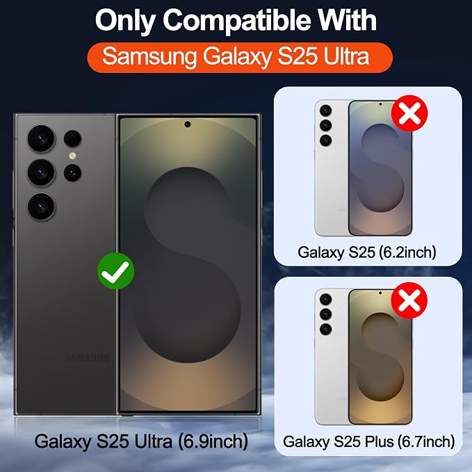 MOZOTER for Samsung Galaxy S25 Ultra Case,[Compatible with MagSafe] Clear | [12Ft Military Dropproof][2*Screen Protector]Translucent Anti-Slip Back Slim Shockproof Case for S25 Ultra-Clear