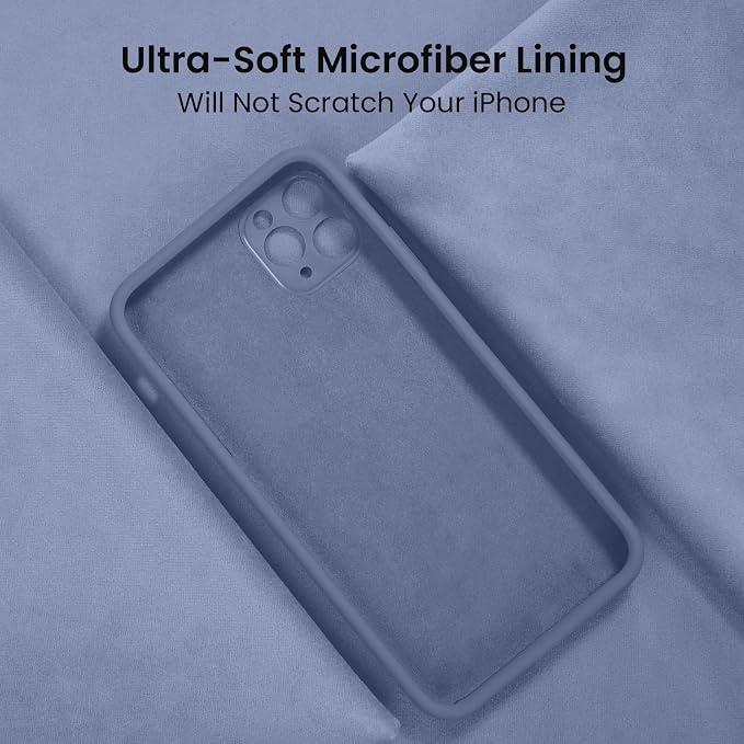FireNova Designed for iPhone 14 Pro Max Case, Silicone Upgraded [Camera Protection] Case, Soft Anti-Scratch Microfiber Lining Inside, 6.7 inch, Lavender Gray