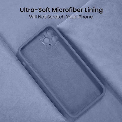 FireNova Designed for iPhone 14 Pro Max Case, Silicone Upgraded [Camera Protection] Case, Soft Anti-Scratch Microfiber Lining Inside, 6.7 inch, Lavender Gray