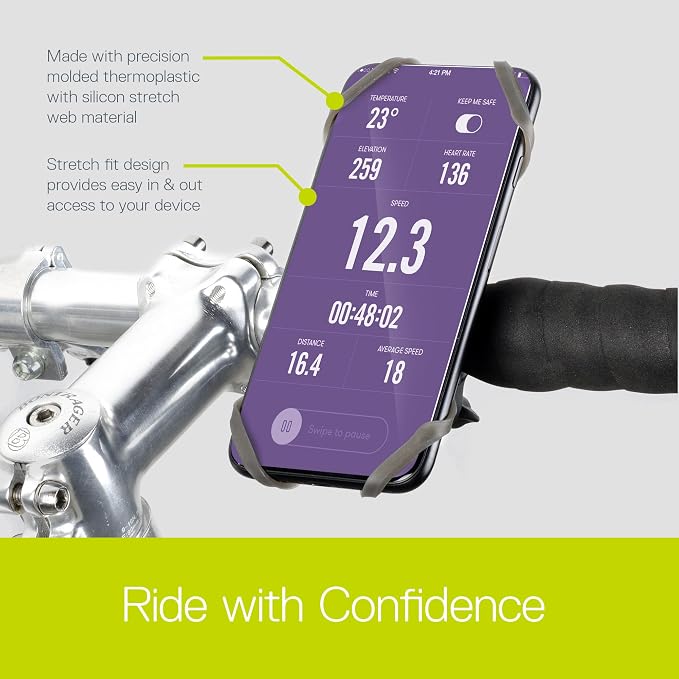 Delta Cycle Xmount Bicycle Phone Holder - Adjusts to Any Handlebar & Fits Any Phone or iPhone - Easily Accessible Bike Accessories (Pack of 2)
