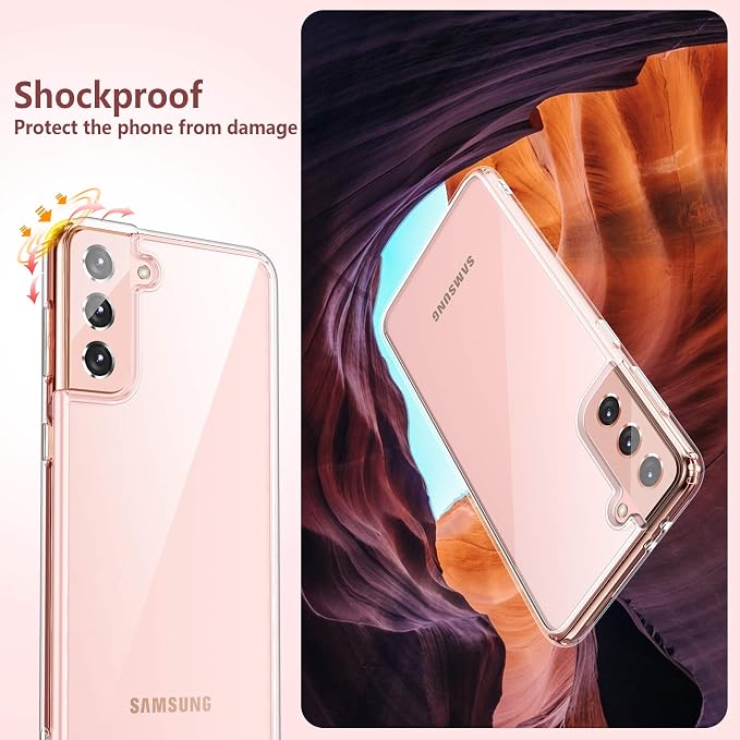 SPIDERCASE Designed for Samsung Galaxy S21 Case, [Anti-Yellowing] [10FT Military Grade Protection] Slim Thin Case for Galaxy S21,Crystal Clear