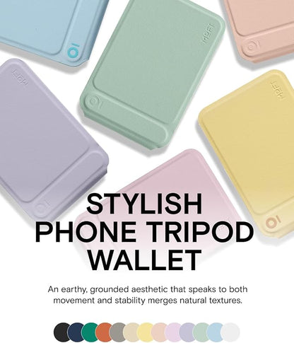 MOFT Phone Tripod Wallet for iPhone, Mulit-Angles, Lightweight Phone Stand, MOVAS Vegan Leather Magnetic Wallet, Strong Magnets, NFC Card Holder, Travel Essential, Soothing Mist (with Card Slot)