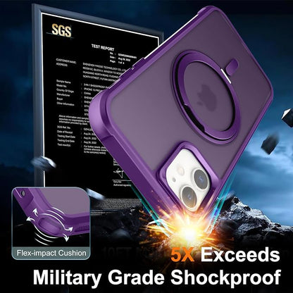 360° Magnetic Swivel Ring for iPhone 11 case, Built-in Metal Stand and Ring Holder, Magsafe Compatible, Military Grade Protection, Shockproof - Purple