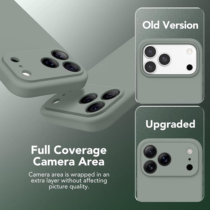 Magnetic for iPhone 17 Pro Max Case, Compatible with MagSafe, [Full Camera Protection][Screen Protector] Silicone Shockproof Protective Phone Case for iPhone 17 Pro Max 6.9", Calke Green