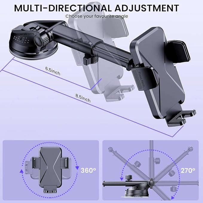 Universal Car Vent Phone Mount: 360° Swivel Holder for Smartphones, Secure Hands-Free Cradle for Easy Navigation & Calls