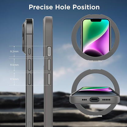 CACOE Magnetic Case for iPhone 13/14 6.1 inch with 360 Rotatable Ring Stand, Compatible with MagSafe Car Phone Mount, Cases Cover Phone Holder for Desk Meeting/Videos