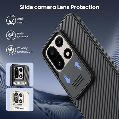 Nillkin for OnePlus 15 Case with Slide Camera Cover, Full Camera Protection, Thin Slim Fit, Shockproof Protective, Camera Lens Protector, Phone Case for OnePlus 15 5G - Black