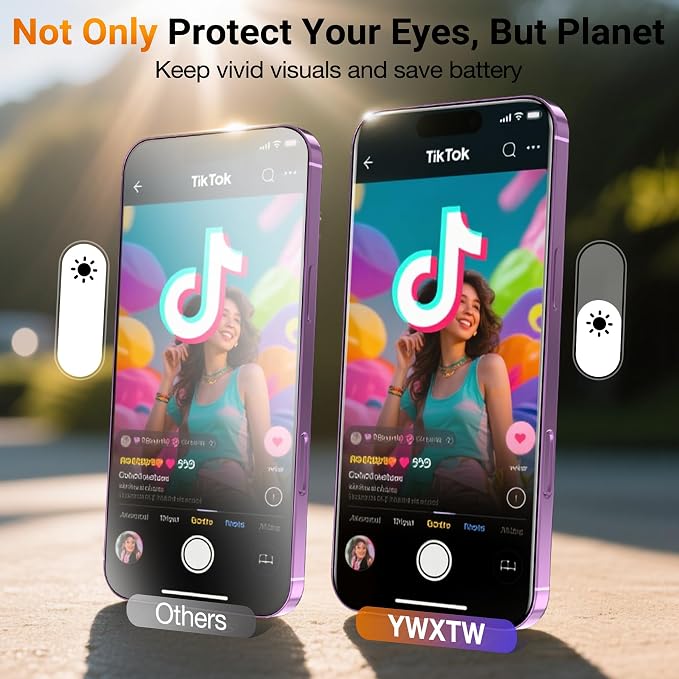 YWXTW [Sunlight Readability Screen Protector for iPhone 17 6.3 Inch, Anti Reflective Zero Glare TOP 9H+ Tempered Glass Screen Saver 17 Accessories Case Friendly
