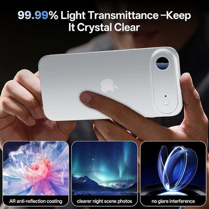 Camera Lens Protector for iPhone Air 6.5"（2025）-Single Piece,Ultra Thin Aluminum Alloy Frame,9H Dual-Strength Glass with 99% AR Light Transmittance,Case Friendly, Silver