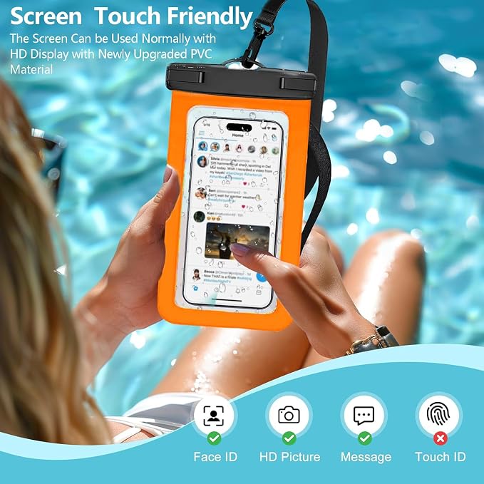 5 Pack Waterproof Phone Pouch IPX8 Universal Waterproof Case Dry Bag Phone Protector for iPhone 17/16/15/14/13 Pro Max Plus XS XR X 8 Galaxy S25 S24 S23 S22 S21 S20 Pixel Up to 8.4"(Multicolor 5)