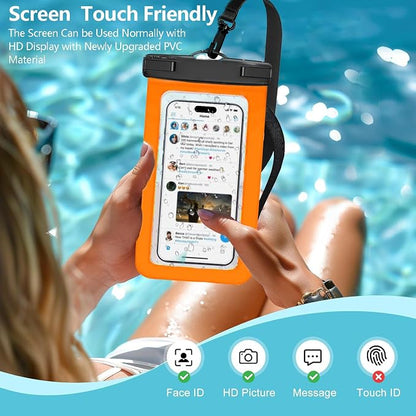 5 Pack Waterproof Phone Pouch IPX8 Universal Waterproof Case Dry Bag Phone Protector for iPhone 17/16/15/14/13 Pro Max Plus XS XR X 8 Galaxy S25 S24 S23 S22 S21 S20 Pixel Up to 8.4"(Multicolor 5)