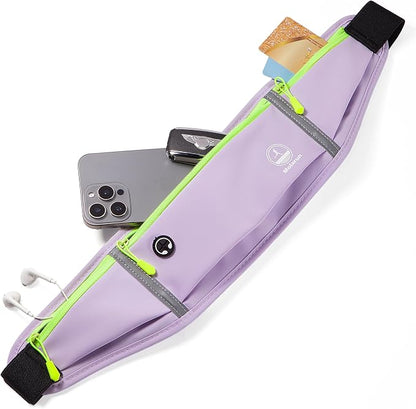 Running Belt Slim Fanny Packs for Women, Purple Waist Pack Running Fanny Pack Phone Holder for Running Sports Hiking Cycling