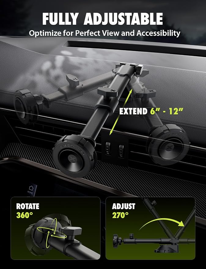 Bracketron MagAlign X Pro - Magsafe Car Phone Mount for Truck with Extended Reach Arm for Dashboard & Windshield - Magnetic Phone Holders for Your Car for iPhone 17 Pro Max 16 15 14 13 12 Plus