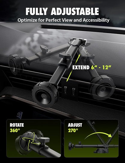 Bracketron MagAlign X Pro - Magsafe Car Phone Mount for Truck with Extended Reach Arm for Dashboard & Windshield - Magnetic Phone Holders for Your Car for iPhone 17 Pro Max 16 15 14 13 12 Plus
