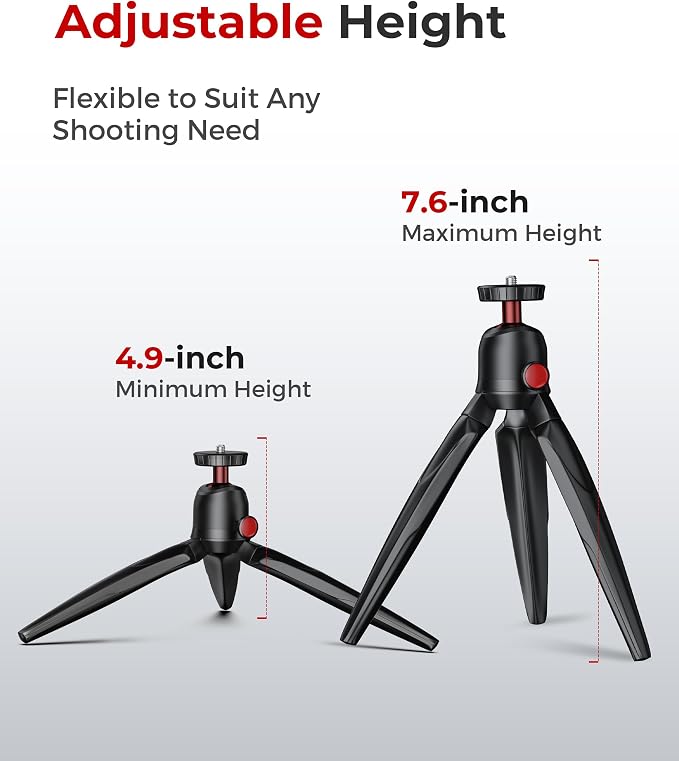 Phone Tripod with Wireless Remote, Mini Stand Compatible with Cell Phones, Cameras