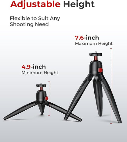 Phone Tripod with Wireless Remote, Mini Stand Compatible with Cell Phones, Cameras