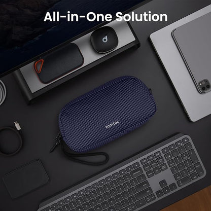 tomtoc Electronics Organizer Travel Case Performance, Cable Tech Pouch | Water Resistant Accessories Bag Carry Storage for Cord, Phone, Cables, Airpods, USB Flash Drive, Daily Items