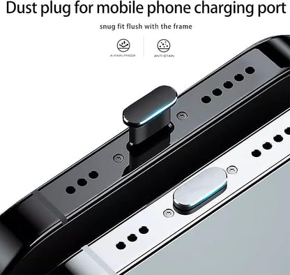 Mobile Phone Speaker Metal Dust Mesh, Charging Port dust Plug, Cleaning Brush Cleaning Tool Set for iPhone16 15 Series (USB C-Silver)