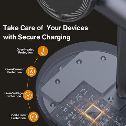 iVANKY 4 in 1 Qi2 Certified Wireless Charger Stand for iPhone 17e, Night Light for MagSafe Charging Station, 25W Charge for iPhone 17/16/15/14/13/12/11 Plus/Pro/Max,Apple iWatch, Airpods Pro 2/3