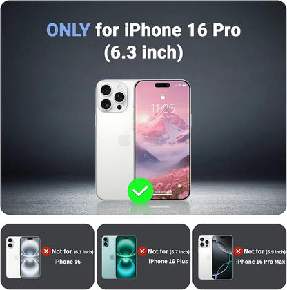 jaroco Magnetic for iPhone 16 Pro Case, [Compatible with MagSafe][Military Grade Drop Protection][Heavy Duty Protection][Non-Slip][Shockproof] 2-Layer Durable Bumper Phone Case 6.3''-Rose