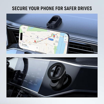 NEEWER Magnetic Phone Holder for Car, Dual Sided Magnet Cell Phone Mount Compatible with MagSafe iPhone, Car Stand Accessories for Dash Windshield Navigation Glass Gym Video Recording, PA118