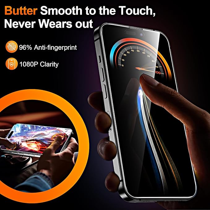 3 Pack Screen Protector for iPhone 15 Pro Max 6.7 Inch, Auto Dust Removal, 9H Hardness, Anti-Fingerprint, HD Clear Tempered Glas with Auto Alignment Kit