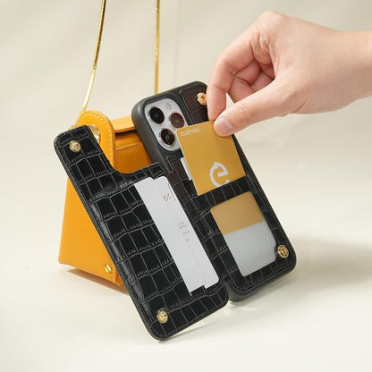 CUSTYPE for iPhone 13/14 Wallet Case with Card Holder,Ring Holder Kickstand Card Slots Case,Leather Protective Case with Wallet for Women and Men for iPhone 13/14 6.1"-Black