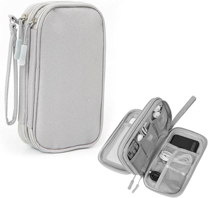 Electronic Organizer Travel Case Water Resistant Cord Pouches for Organization,Cable Organizer,All-in-One Double Layers Storage Bag for Accessories,Charger, Cable
