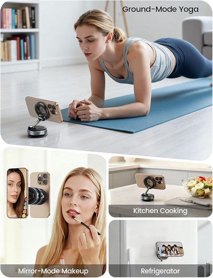 Lamicall Car Phone Holder - [70 LBS Strongest Suction] for Magsafe Car Mount, 360° Adjustable Suction Cup Phone Mount Dashboard Windshield Vacuum Magnetic Phone Holder for Car fit iPhone 17Pro Max Kit