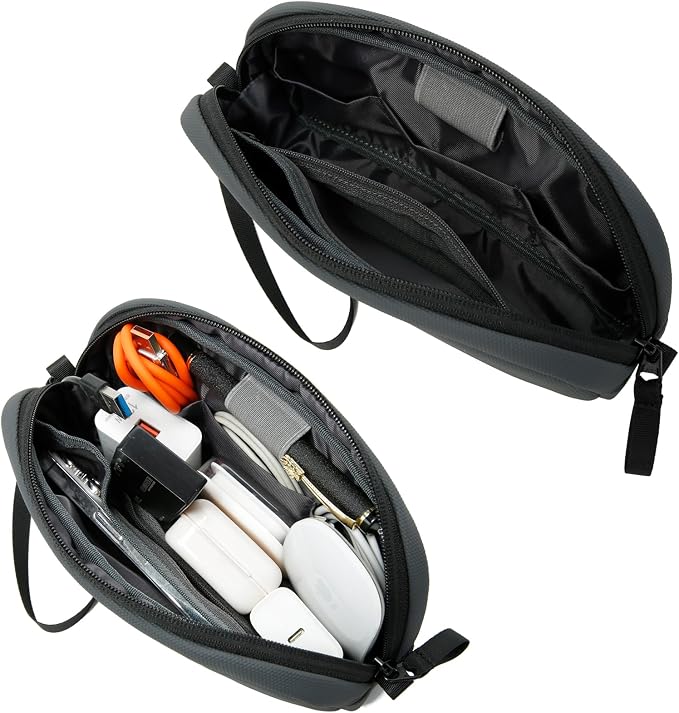 BANGE Tech Organizer Travel Case,Tech Accessories Pouch Carry Storage Bag for Charger, Cord, Hard Drive, Phone, Power Bank, Travel Essentials