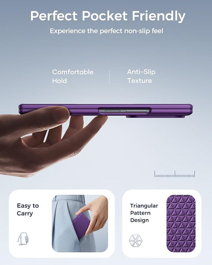 SSLOTSCASE Magnetic for Samsung Galaxy Z Fold 8 Ultra Case, Dark Purple | Stand, Supports Wireless Charging, Hinge Protection, Screen Protector, Raised Edges Protect Lens, Hard Shockproof Phone Cover
