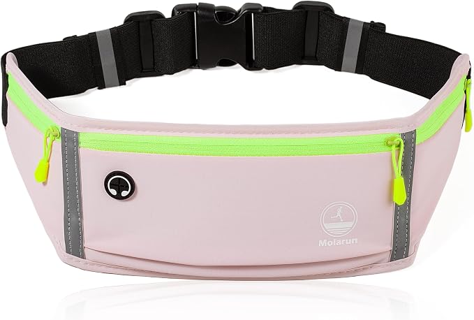 Running Belt Slim Fanny Packs for Women, Pink Running Fanny Pack Waist Pack Phone Holder for Running Hiking Workout