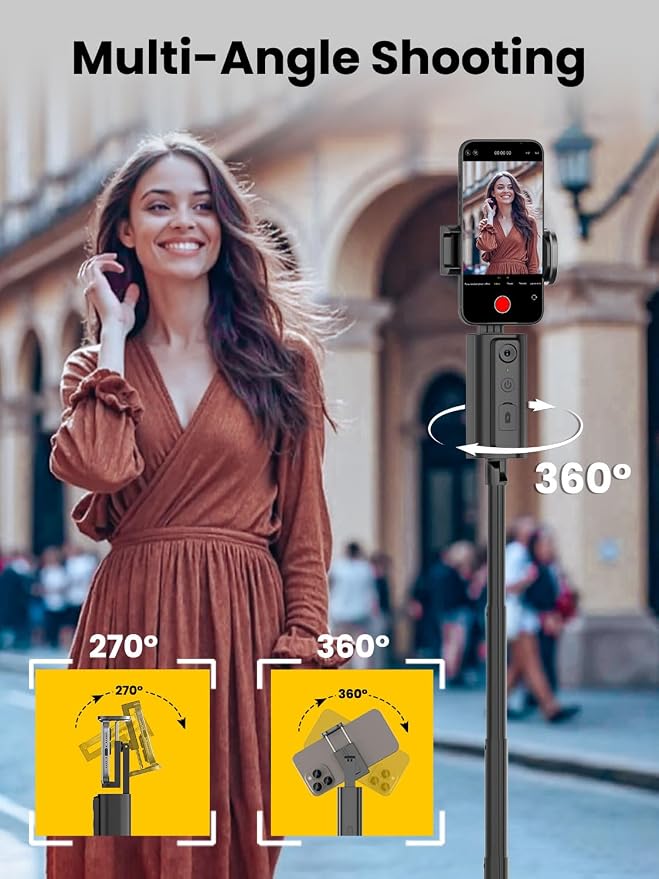 AOCHUAN Face Tracking Tripod for iPhone & Android,57'' Expandable 360 Rotation Selfie Stick that Follows Your Movement Rotation w/Remote, No APP, Phone Tripod Recording for YouTube, TikTok,Smart M3
