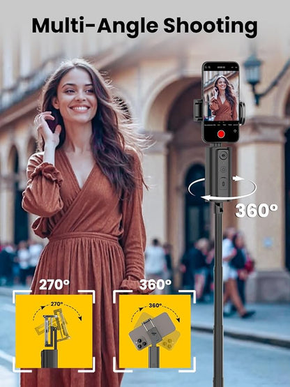 AOCHUAN Face Tracking Tripod for iPhone & Android,57'' Expandable 360 Rotation Selfie Stick that Follows Your Movement Rotation w/Remote, No APP, Phone Tripod Recording for YouTube, TikTok,Smart M3