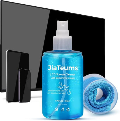 TV Screen Cleaner, Non-Drip Touchscreen Spray with Wiper for CD Disc Laptop Phone Tablet Computer Lens(200ml)