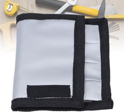 Fafeicy Battery Pouch, Battery Bag Holder Organizer with Hook and Loop Fasteners, for 4 Batteries Compact Oxford Fabric Belt Loop