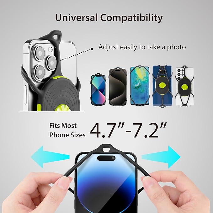 Bone Run Tie Connect Kit 2 Magnetic, Magnetic Running Phone Holder, Detachable & 360° Rotatable Sport Armband, Skin-Friendly Silicone Phone Carrier for Most Smartphones (Quick Release Kit)