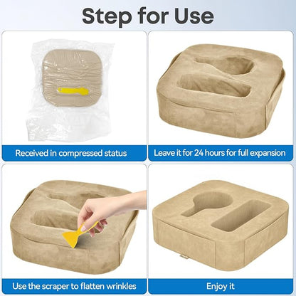 Couch Cup Holder Pillow, Couch Caddy for Drink, Snack, Phone, Remote, Game Controller, Removable and Washable Cup Cozy Pillow, Small Sofa Cup Holder Tray for Bed, Car, Desk, Sofa, Khaki
