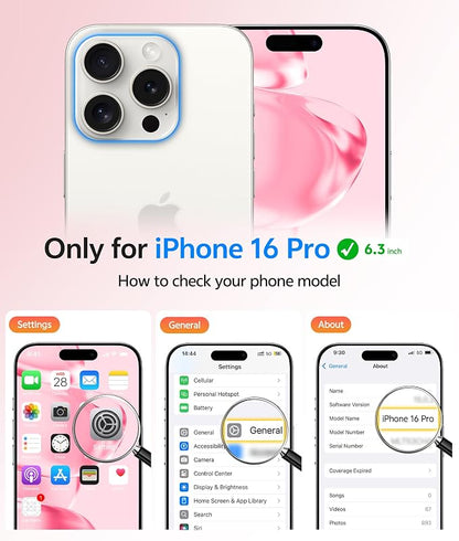 FNTCASE for iPhone 16 Pro Case: [Compatible with Magsafe] Translucent Matte Cases with [Full Camera Protection] [Screen Protector] Military Grade Shockproof Protective Phone Cover - Light Pink